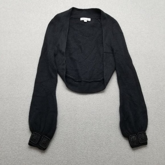 Ebene By Patrick Assuline Cardigan‎ Womens 3 Black Sweater Long Sleeve Stones - Picture 1 of 14